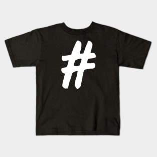white hashtag Kids T-Shirt